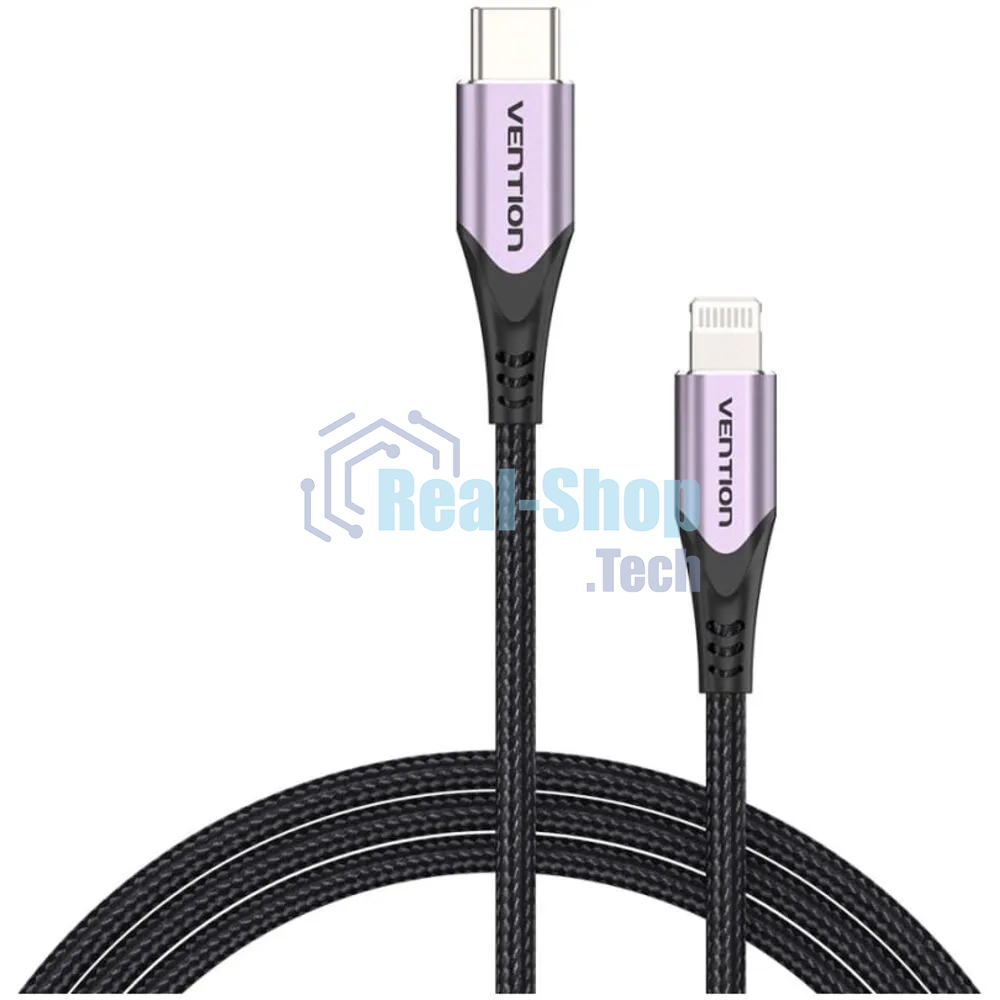 Кабель Vention USB 2.0 CM/Lightning 8M для iPad/iPhone - 1м. Фиолетовый