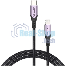 Кабель Vention USB 2.0 CM/Lightning 8M для iPad/iPhone - 1м. Фиолетовый
