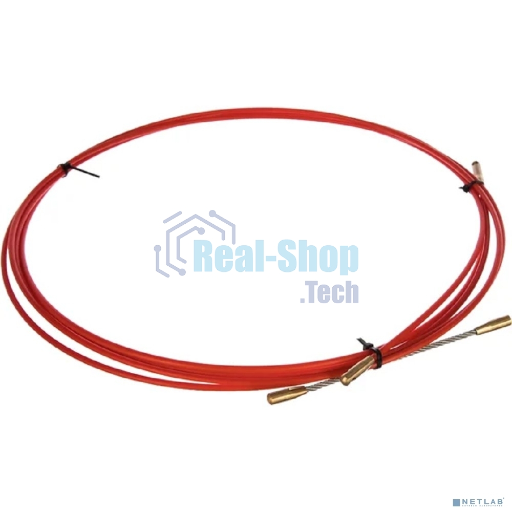 Протяжка кабельная Rexant (мини УЗК в бухте), стеклопруток, d=3,5 мм, 3 м, красная
