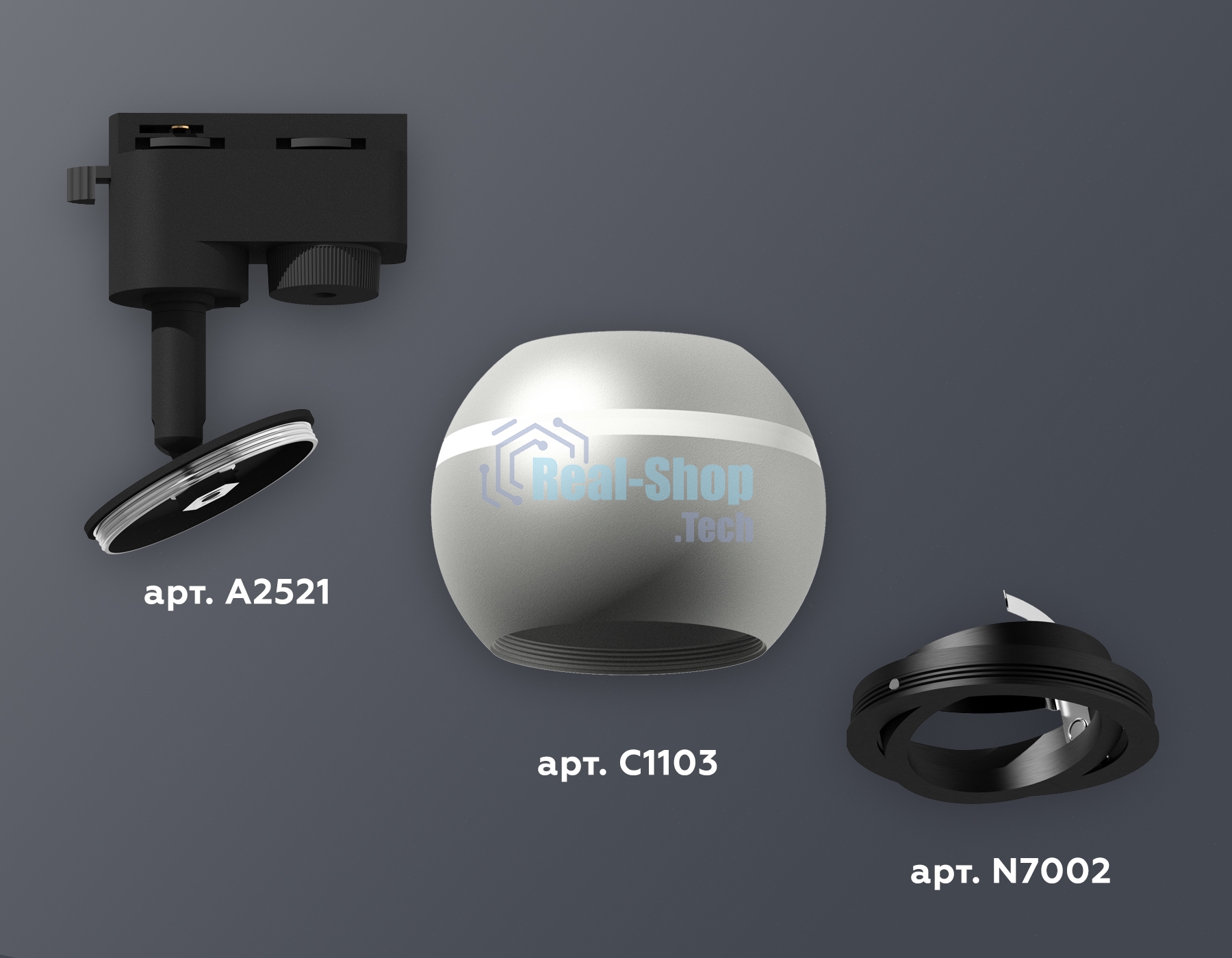 Светильник Ambrella light XT1103001 SSL/PBK серебро песок/черный полированный MR16 GU5.3 LED 3W 4200K (A2521, C1103, N7002)