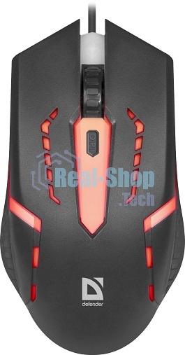 Мышь проводная Defender Hit MB-601 черный, 1200 dpi, USB, кнопки - 4