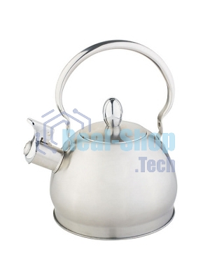 Чайник для плиты WEBBER ВЕ-0560 нерж со свистком 2,0 л, индукц, складная ручка (12)