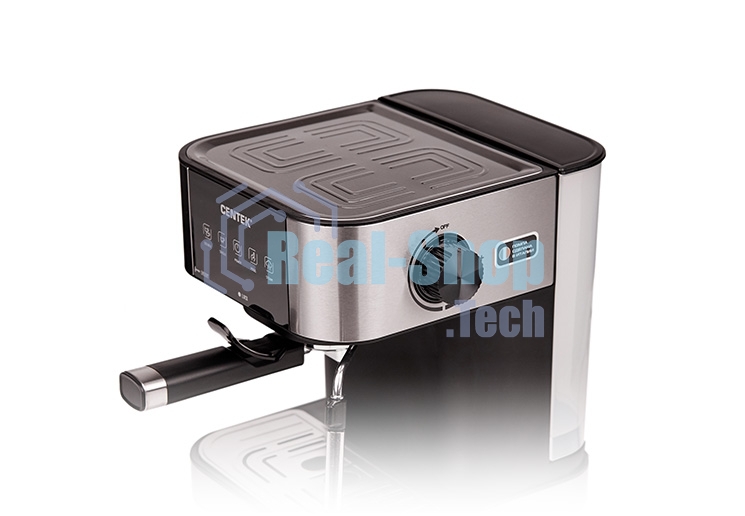 Кофеварка рожковая Centek CT-1164 серебристый, исп. кофе - молотый, 1.5 л, 1150 Вт, 15 бар