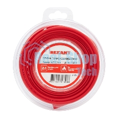 Трубка термоусаживаемая Rexant 4,0/2,0 мм красная, ролик 2,44 м