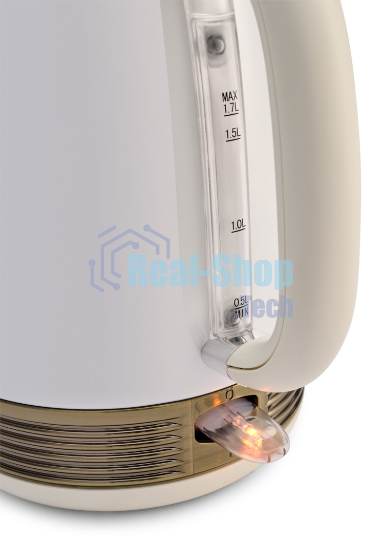 Чайник электрический Hyundai HYK-S4500 1.7л. 2200Вт жемчужный/золотистый (корпус: нержавеющая сталь/пластик)