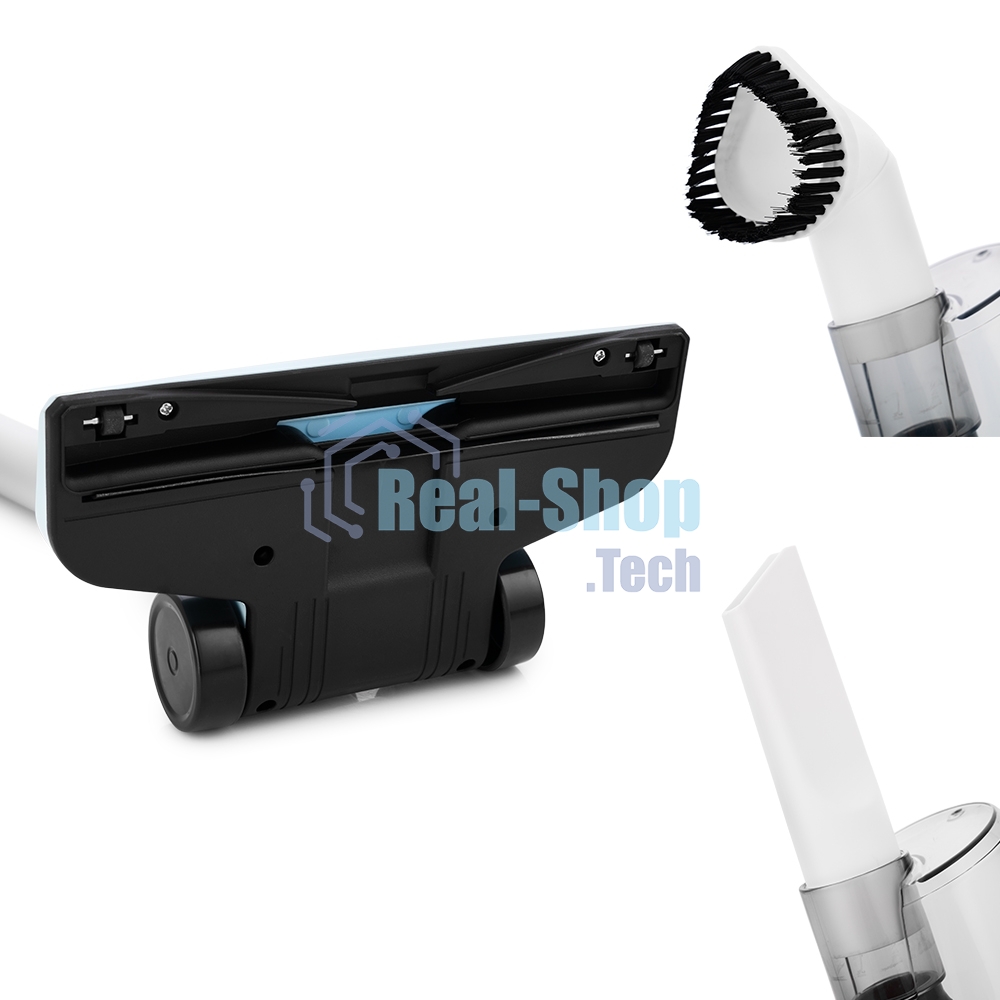 Пылесос вертикальный Kitfort KT-586-2 голубой, питание от сети, 400 Вт, уборка сухая, пылесборник 1,2 л