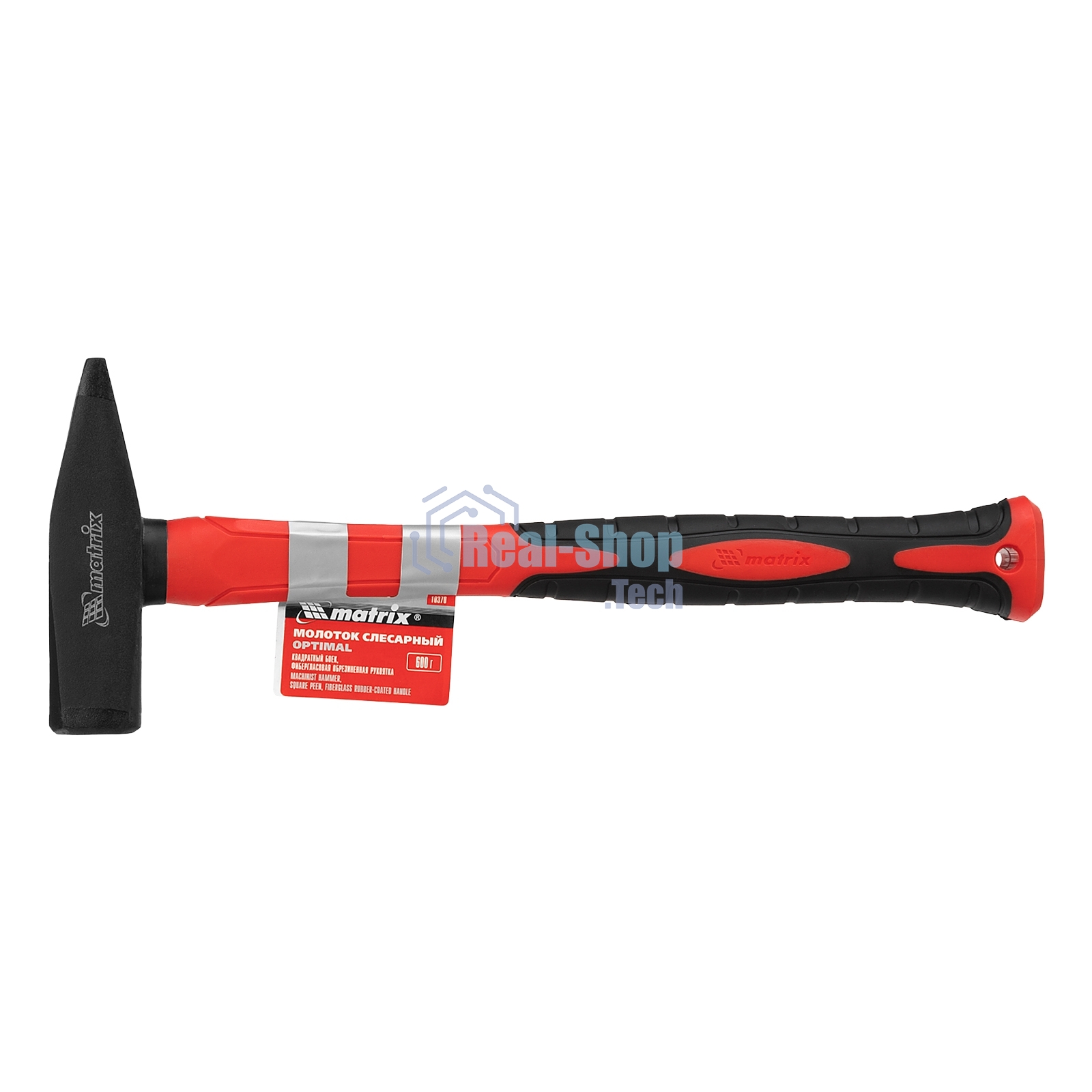 Молоток слесарный' Matrix 'optimal'', 600 г, фибергласовая обрезиненная рукоятка, квадратный боек