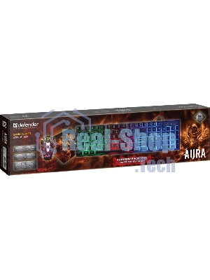 Комплект клавиатура+мышь Defender Aura MKP-117 проводной, USB, 2400 DPI, черный