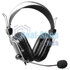 Гарнитура проводная A4Tech HS-50,черный, серебристый