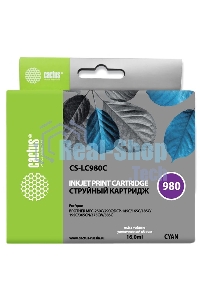 Картридж струйный Cactus CS-LC980C голубой (16 мл) для Brother DCP-145C/165C MFC-250C/290C