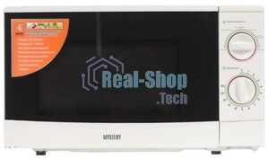 Микроволновая печь Mystery MMW-2012 белый, 20 л, 800 Вт, переключатели - поворотный механизм