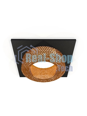 Комплект встраиваемого светильника Ambrella light XC7632024 SBK/CF черный песок/кофе MR16 GU5.3 (C7632, N7195)