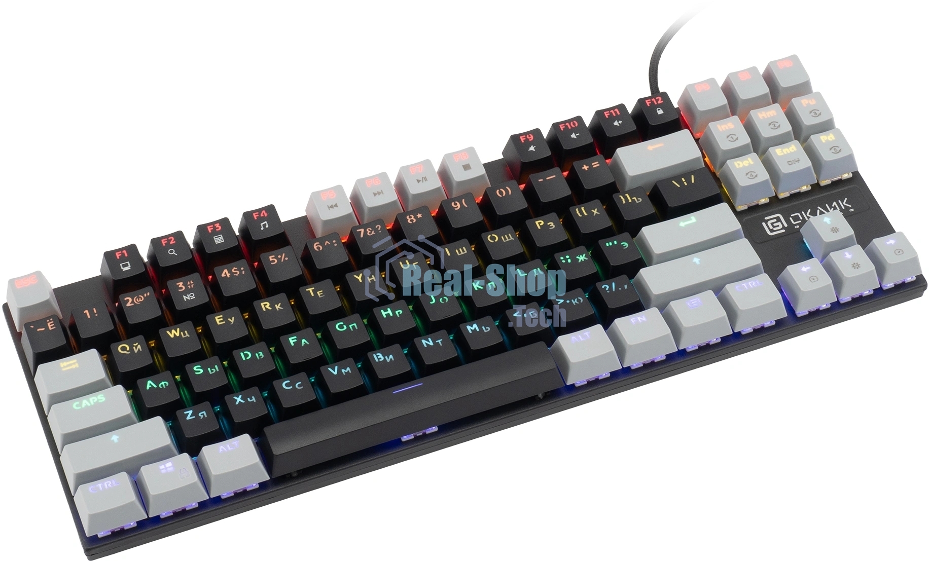 Клавиатура Oklick K600X проводная, USB Type-A, серый