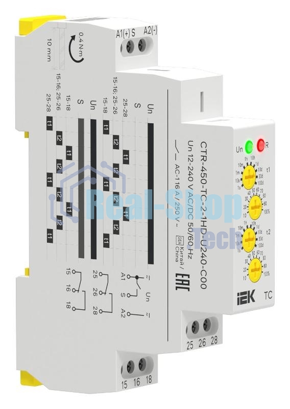 Реле циклическое TC реверсивное 2 контакта 12-240В AC/DC AC