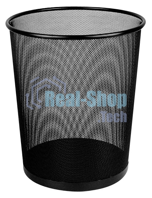 Корзина для бумаг Deli E9189 круглая 16л. мет.сетка черный