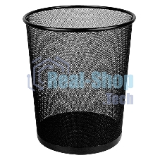Корзина для бумаг Deli E9189 круглая 16л. мет.сетка черный