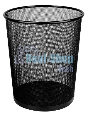 Корзина для бумаг Deli E9189 круглая 16л. мет.сетка черный