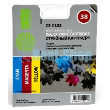 Картридж струйный Cactus CS-CL38 цветной (9 мл.) для Canon Pixma iP1800/iP1900/iP2500/iP2600/MP140/MP190/MP210/MP220/MP470/MX300/MX310