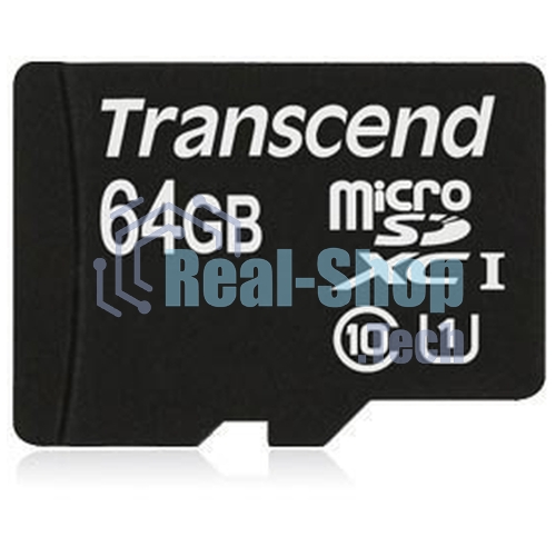 Флеш карта microSDXC 64Gb Class10 Transcend TS64GUSDU1 + adapter