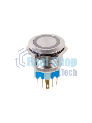 Кнопка антивандальная Rexant Ø22 250В Б/Фикс (6с) (ON)-OFF/(OFF)-ON подсв/зеленая