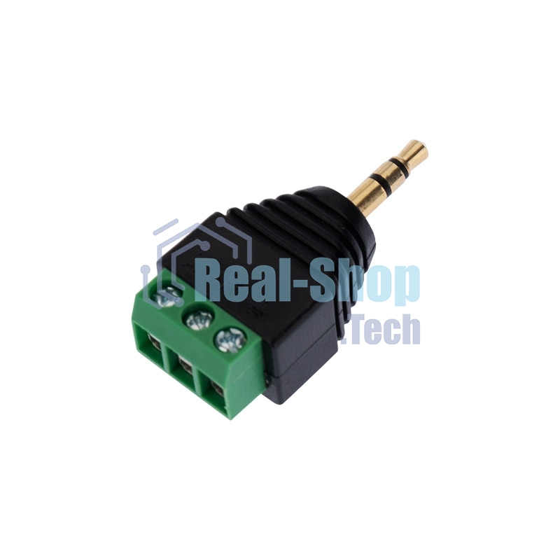 Штекер стерео 3,5 м м с клеммой колодкой под винт, (уп. блистер 40 шт)