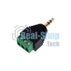 Штекер стерео 3,5 м м с клеммой колодкой под винт, (уп. блистер 40 шт)