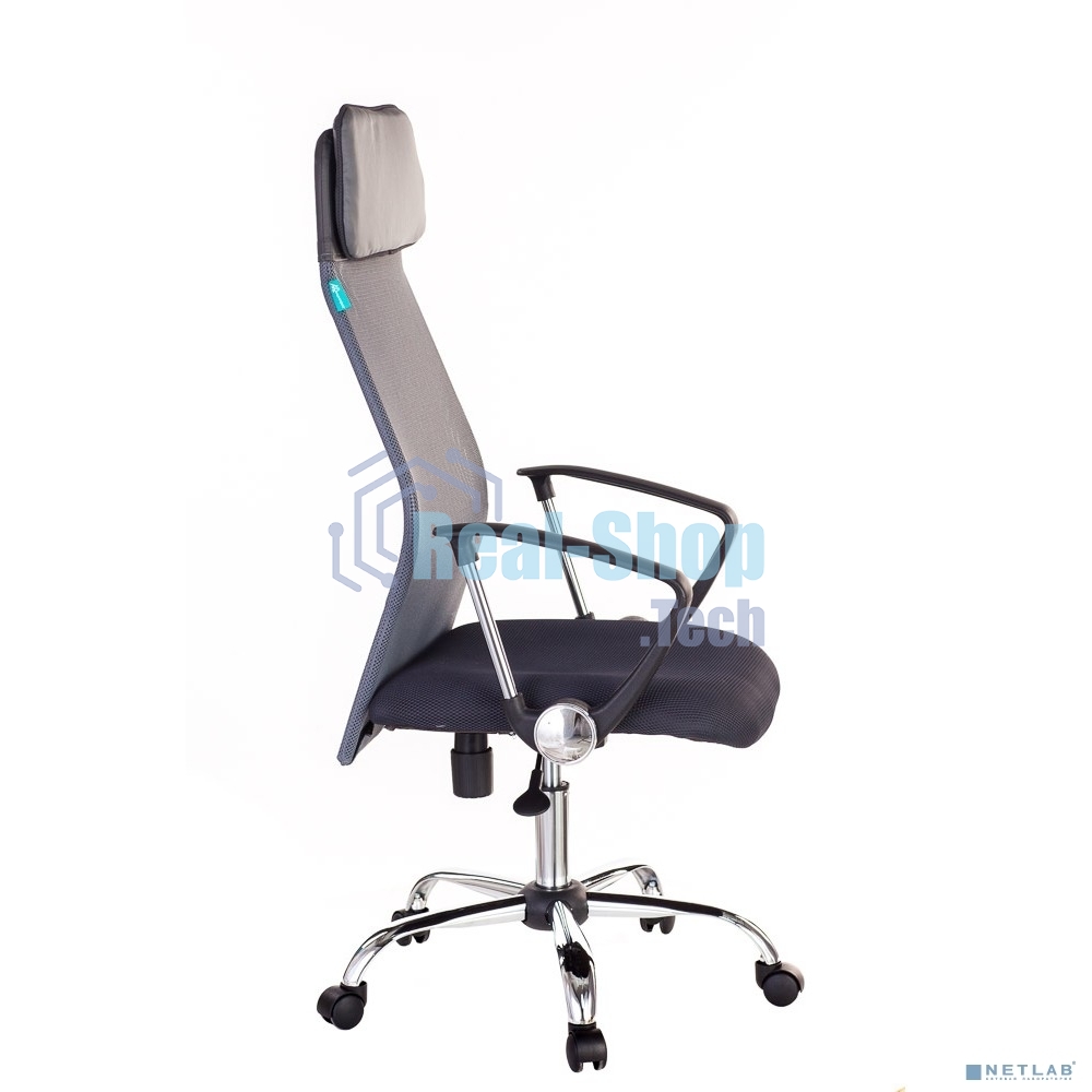 Кресло руководителя Бюрократ KB-6N/SL/DG/TW-12 серый TW-04 TW-12 сетка крестовина хром