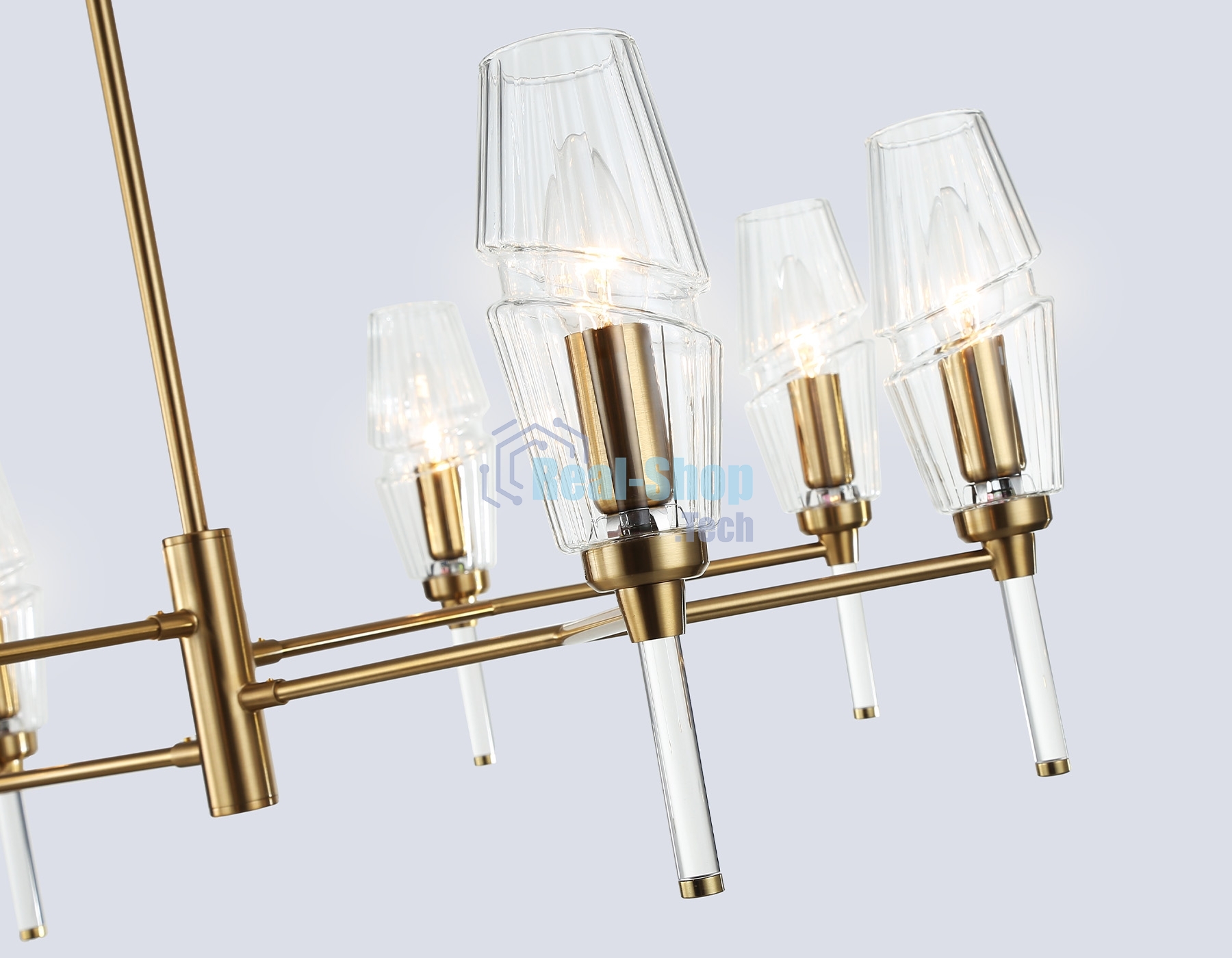 Люстра Ambrella light LH55202/8 BS/CL латунь/прозрачный E14*8 max 40W D800*520
