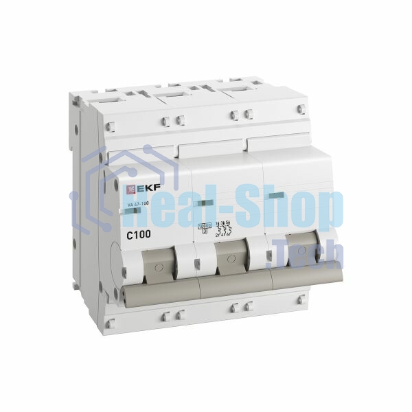 Выключатель автоматический модульный 3п C 100А 10кА ВА 47-100 PROxima EKF mcb47100-3-100C-pro
