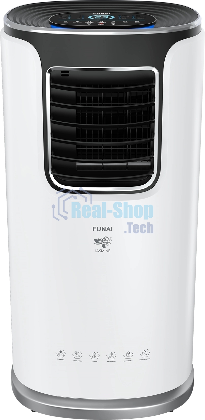 Кондиционер мобильный FUNAI JASMINE MAC-JS30CON03 9500 BTU, 20 м², 55 дБ, охлаждение, осушение, белый