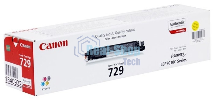 Картридж лазерный Canon Cartridge 729Y (4367B002) желтый (1000 стр.) для Canon i-Sensys LBP-7010C/7018C