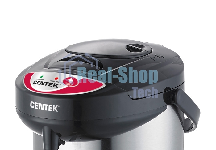 Термопот Centek CT-0080 черный, 3л, 600Вт, 3 способа подачи воды, корпус из нержавеющей стали