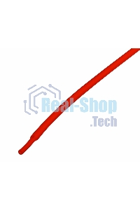 Термоусаживаемая трубка Rexant 1,5/0,75 мм, красная, упаковка 50 шт. по 1 м