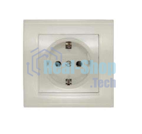 Розетка 1-м СП Бриллиант с заземл. сл. кость UNIVersal 7948844