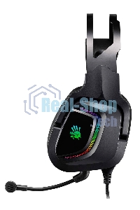 Гарнитура проводная с микрофоном A4Tech Bloody G570 черный/серый 2м мониторные USB оголовье (G570 USB/BLACK + GREY)
