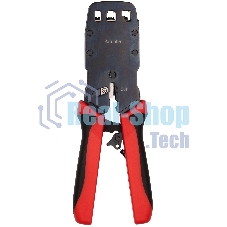 Инструмент обжимной Hyperline HT-3008AR для RJ-45/RJ-12/RJ-11 (упак:1шт) черный/красный