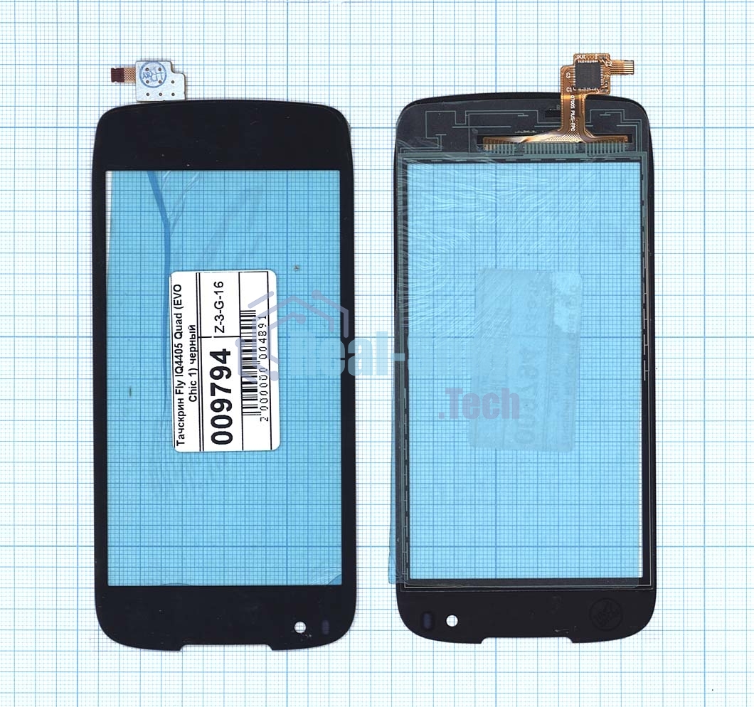 Сенсорное стекло (тачскрин) для Fly IQ4405 Quad EVO Chic 1, черное