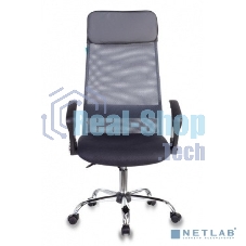 Кресло руководителя Бюрократ KB-6N/SL/DG/TW-12 серый TW-04 TW-12 сетка крестовина хром