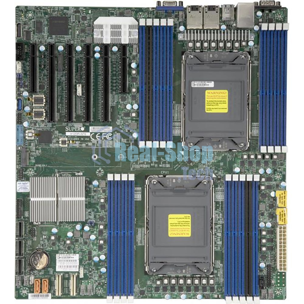 Материнская плата серверная Supermicro X12DPI-NT6-B, сокет LGA4189, Intel C621A, DDR4 ECC, 18xDDR4, 4xPCIe 4.0 x16, 2xPCIe x8, M.2, 14xSATA, 2x10GbE, 4xUSB 3.2, VGA, COM, E-ATX