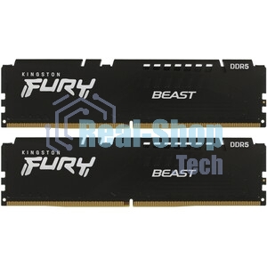 Оперативная память Kingston Fury Beast AMD, DDR5, 64Gb (2x32 Gb), 6000 MHz, CL36, радиатор, черный