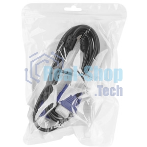 Кабель VGA Pro Cablexpert CC-PVGA-1.8M, 15M/15M, 1.8м, экран, феррит. кольца, пакет