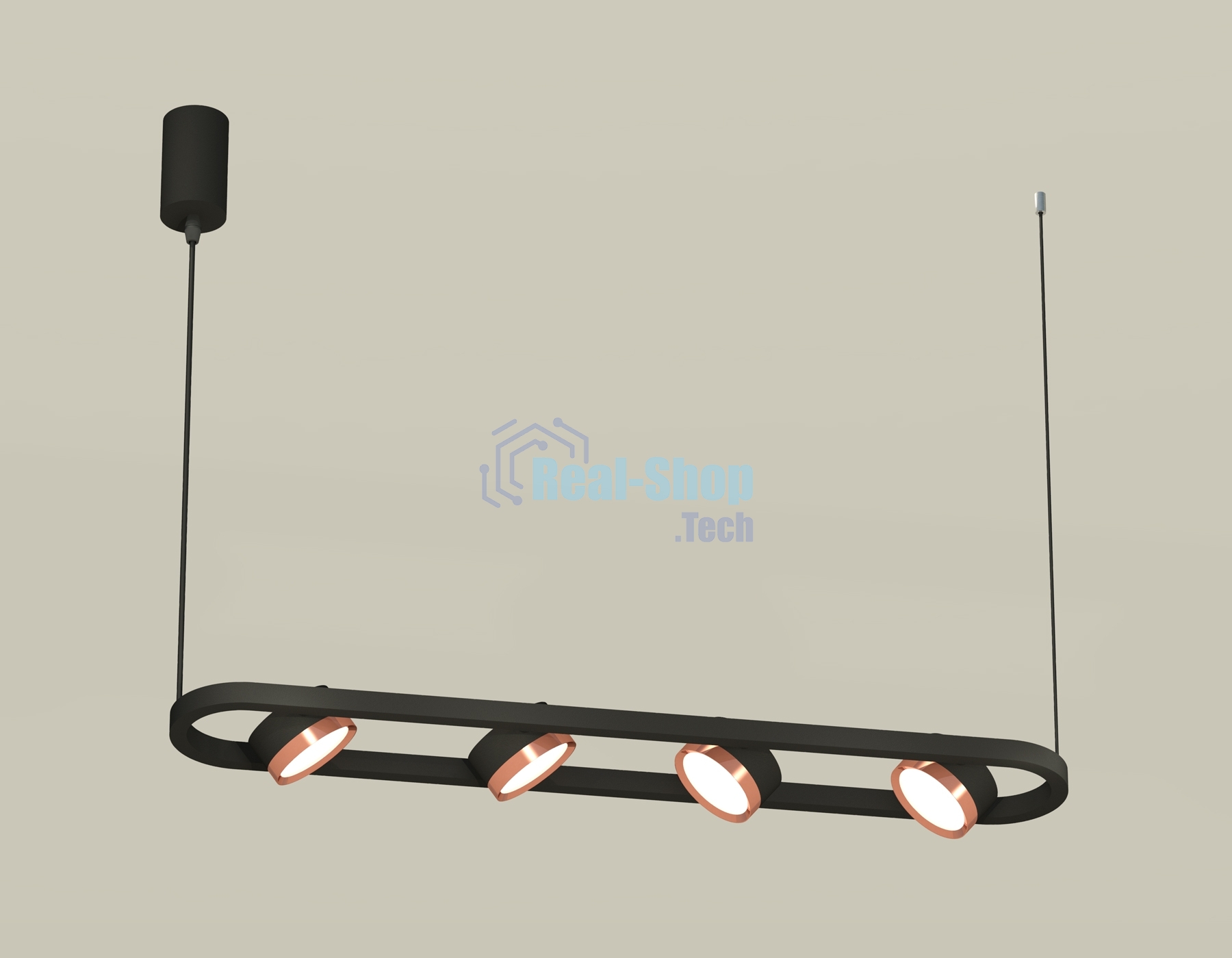 Светильник Ambrella light XB9164103/4 SBK/PPG черный песок/золото розовое полированное GX53 (C9164, N8126)