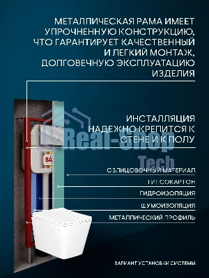 Комплект BAU 6 в 1: рамная инсталляция BAU NEO 45, унитаз подвесной безободковый Bau Stil, быстросъемное сиденье дюропласт микролифт, кнопка смыва BAU Dream , хром