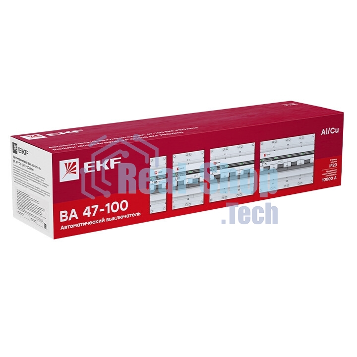 Выключатель автоматический модульный 3п C 100А 10кА ВА 47-100 PROxima EKF mcb47100-3-100C-pro