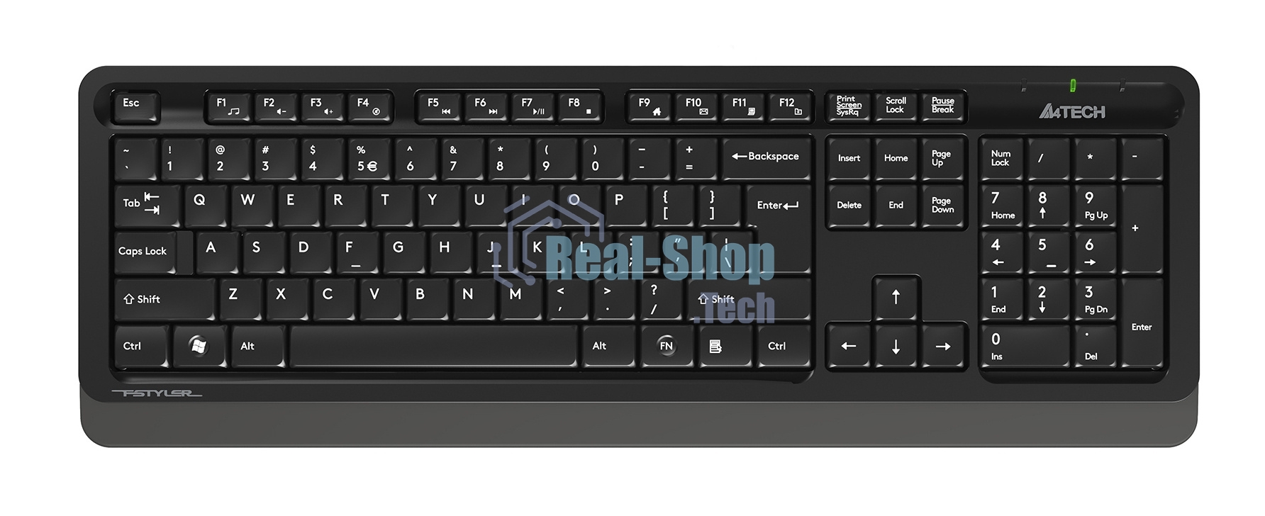 Комплект клавиатура+мышь A4Tech FStyler FG1010S беспроводной, USB, 2000 DPI, чёрный/серый
