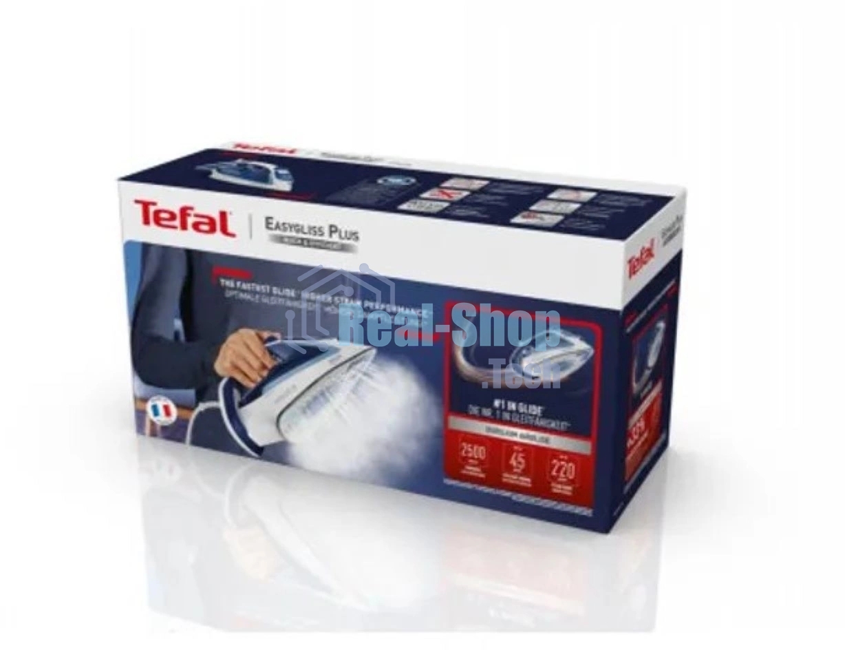 Утюг Tefal FV5736E0 синий/белый, 2500 Вт, 45 г/мин, 220 г/мин, 270 мл