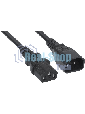 Кабель питания Cabeus PC-189-VDE-1.0-3M монитор-компьютер IEC 320 C13 - IEC 320 C14 (3x1.0), 3 м