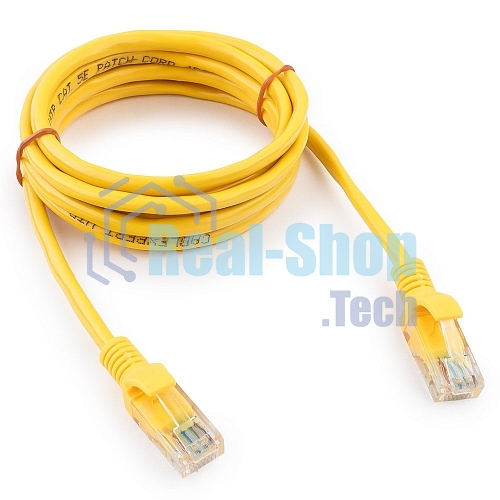 Патч-корд UTP Cablexpert cat.5e, 2м, литой, многожильный, желтый