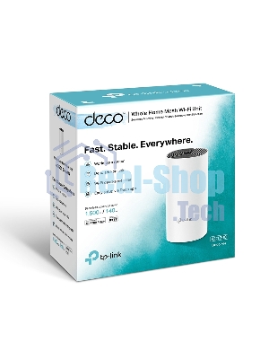 Домашняя Mesh TP-Link Wi-Fi система Deco M4 (1-Pack), 1167 Мбит/с (5 ГГц: до 867 Мбит/с + 2,4 ГГц: до 300 Мбит/с), 2 порта 1000 Мбит/с, 2 встроенные антенны на каждом модуле Deco