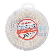 Трубка термоусаживаемая Rexant 5,0/2,5 мм белая, ролик 2,44 м